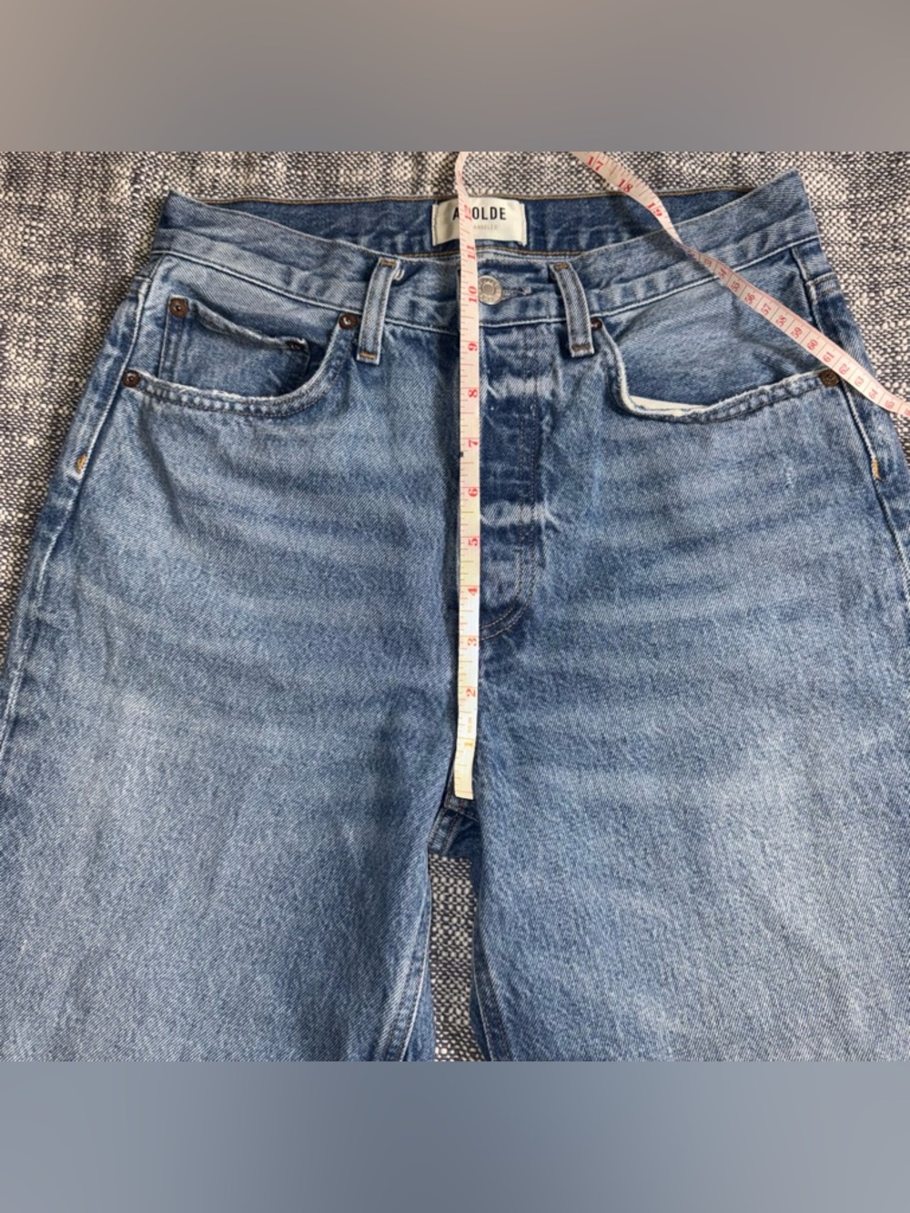 AGOLDE 90’s high rise jeans 25 light wash cotton vintage button fly - Picture 3 of 10